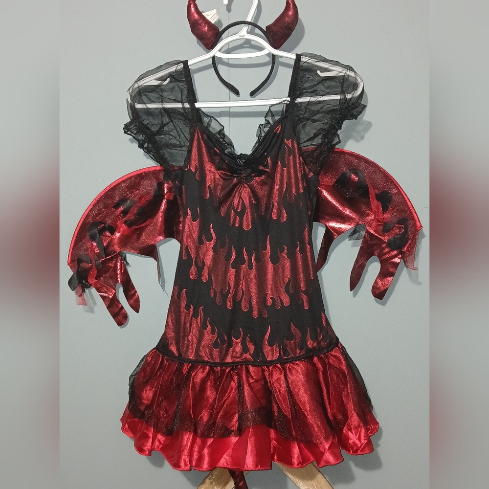 Red and Black Devil Costume for Women